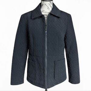 ✨ Esprit Size M Black Quilted Zip Up Jacket – Lined, Cozy & Stylish 🧥